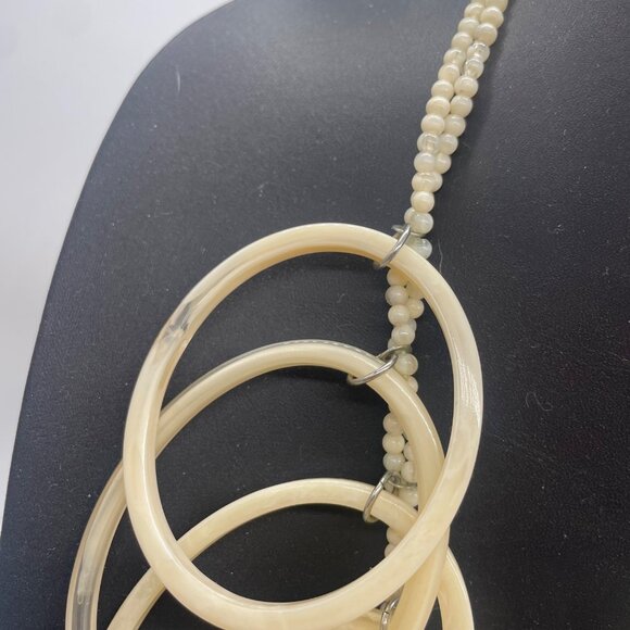 Vintage Beaded Oval Statement Necklace - Picture 4 of 5